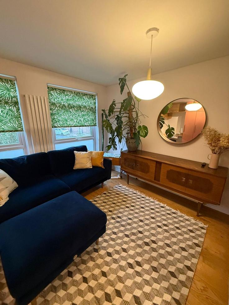 Elegantly designed living room with modern furnishings in an apartment at Building Marlborough Avenue - passthekeyss - 1367392 in London Borough of Hackney, London