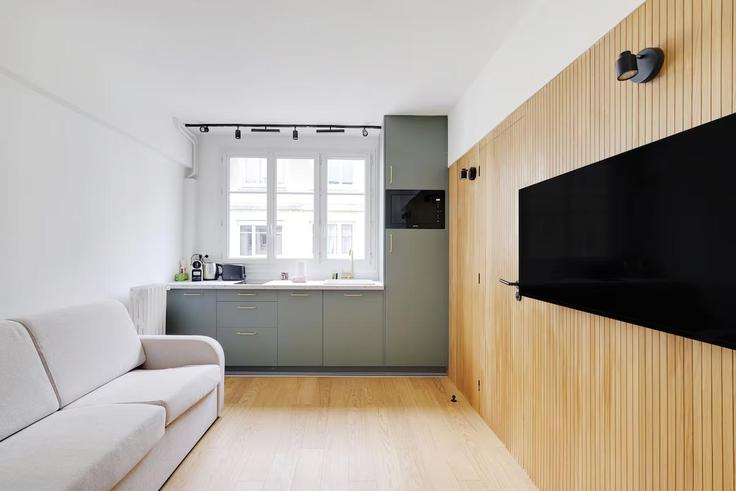 15th arrondissement, Paris에 위치한 Building Rue de la Croix Nivert - passy-real-estate-management - 1316955 아파트의 세련된 인테리어가 돋보이는 거실