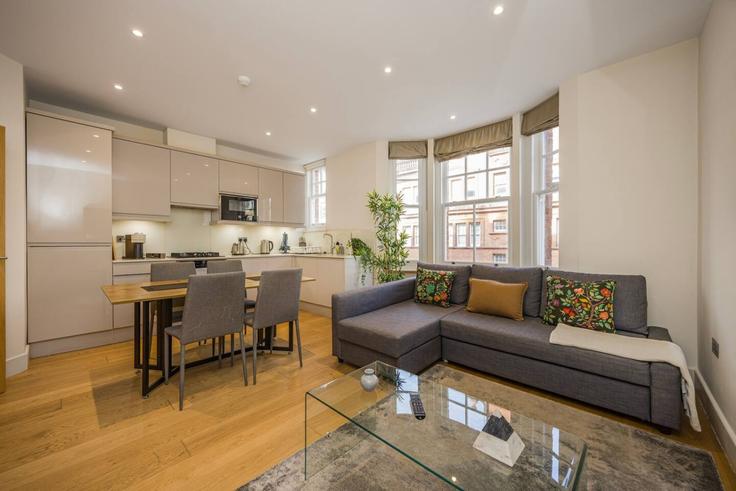 Building Great Titchfield Street - plotseeker-limited-1 - 1625472 adresindeki bir dairede modern mobilyalarla zarif bir şekilde tasarlanmış oturma odası City of Westminster, London