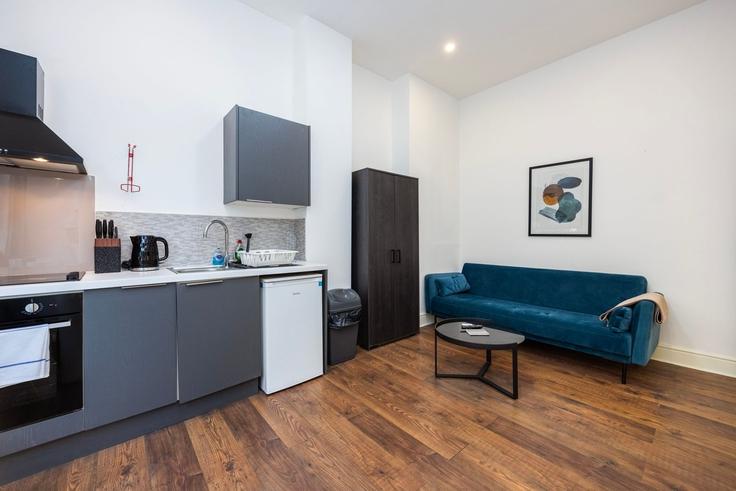Salle de séjour élégante avec mobilier moderne dans un appartement à Building Warwick Road 121 - plotseeker-limited - 1611100 à Royal Borough of Kensington and Chelsea, London