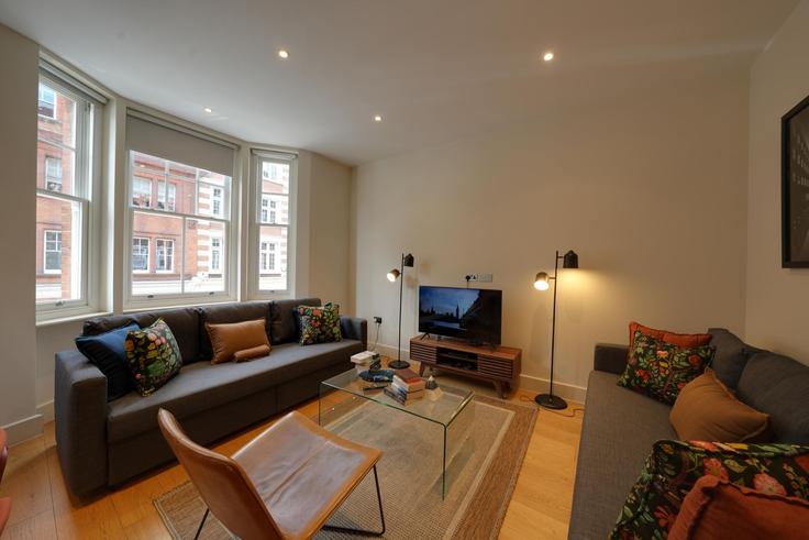 London City of WestminsterのBuilding Great Titchfield Street - plotseeker - 1365679のアパートメントにある、モダンな家具を備えたエレガントなデザインのリビングルーム