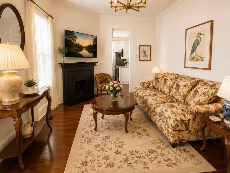 Salle de séjour élégante avec mobilier moderne dans un appartement à Building Bull Street - pmicoastal - 1697620 à Savannah, Savannah Salle de séjour élégante avec mobilier moderne dans un appartement à Building Bull Street - pmicoastal - 1697620 à Savannah, Savannah