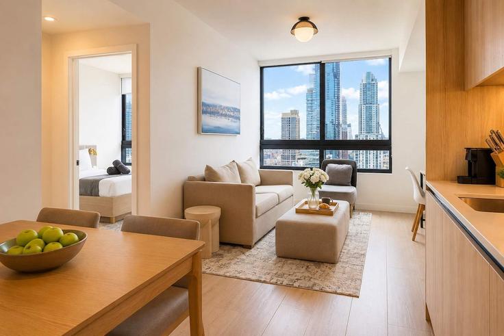 Miami, Miami에 위치한 Building North Miami Avenue - premier-suites-management-llc - 1541669 유닛의 세련된 인테리어가 돋보이는 거실 Miami, Miami에 위치한 Building North Miami Avenue - premier-suites-management-llc - 1541669 유닛의 세련된 인테리어가 돋보이는 거실