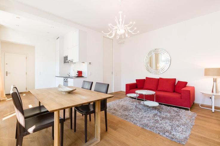 Vienna, Vienna에 위치한 Building Mariannengasse - prestige-apartments - 1223305 유닛의 세련된 인테리어가 돋보이는 거실