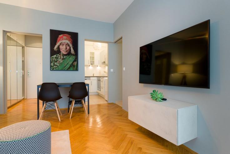 Elegante sala de estar con mobiliario moderno en un apartamento en Building Nußberggasse - prestige-apartments - 1499960 en Vienna, Vienna Elegante sala de estar con mobiliario moderno en un apartamento en Building Nußberggasse - prestige-apartments - 1499960 en Vienna, Vienna