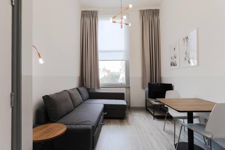 London Royal Borough of Kensington and ChelseaのBuilding 10 Nevern Road - pvl-properties-ltd-1 - 1697583のアパートメントにある、モダンな家具を備えたエレガントなデザインのリビングルーム London Royal Borough of Kensington and ChelseaのBuilding 10 Nevern Road - pvl-properties-ltd-1 - 1697583のアパートメントにある、モダンな家具を備えたエレガントなデザインのリビングルーム