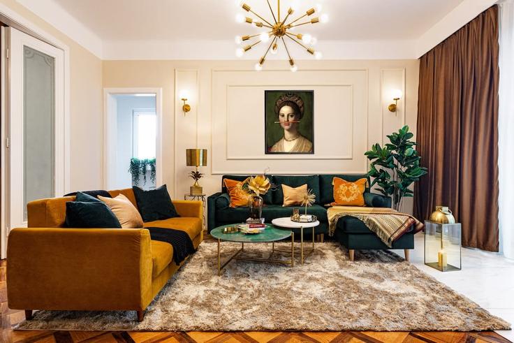 Bucharest, Bucharest에 위치한 Building Intrarea Rigas - qultco - 1312467 - ROU 아파트의 세련된 인테리어가 돋보이는 거실