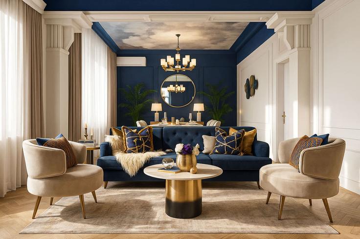 Bucharest, Bucharest에 위치한 Building Splaiul Independenței - qultco - 1312485 - ROU 아파트의 세련된 인테리어가 돋보이는 거실