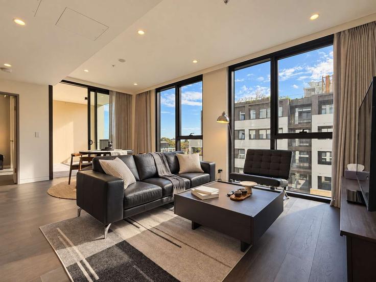 Sydney St LeonardsのBuilding Berry Road - raja-living-1 - 1639999のアパートメントにある、モダンな家具を備えたエレガントなデザインのリビングルーム Sydney St LeonardsのBuilding Berry Road - raja-living-1 - 1639999のアパートメントにある、モダンな家具を備えたエレガントなデザインのリビングルーム