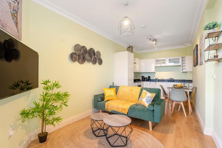 Elegant gestaltetes Wohnzimmer mit moderner Einrichtung in einer Wohnung im Building Bethnal Green Road - reddy-properties-limited-1 - 1640195 in London Borough of Tower Hamlets, London