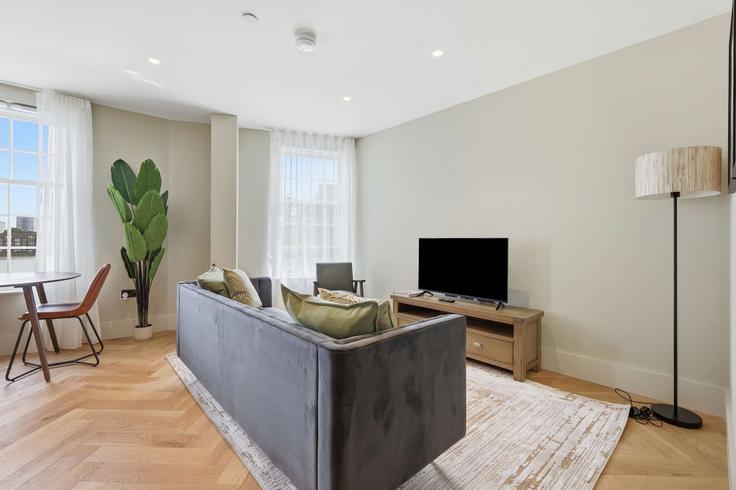 Salle de séjour élégante avec mobilier moderne dans un appartement à Building Cheyne Walk - redwood-living - 1578808 à Royal Borough of Kensington and Chelsea, London