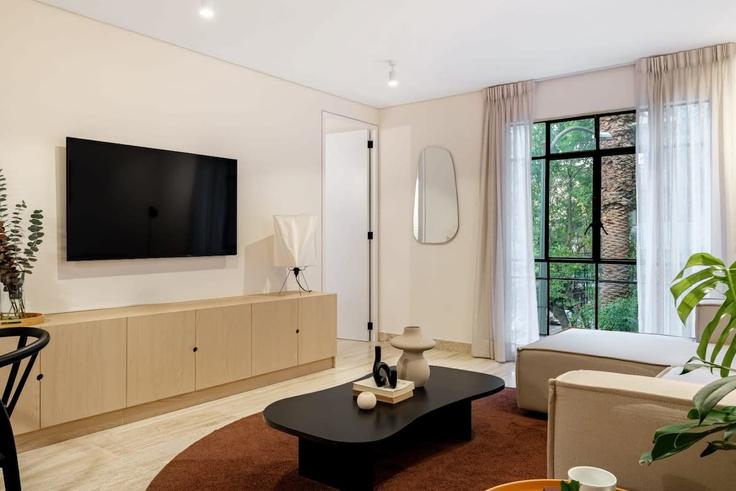 Mexico City, Mexico City에 위치한 Building Campeche - rentinba - 1018945 - MEX 유닛의 세련된 인테리어가 돋보이는 거실