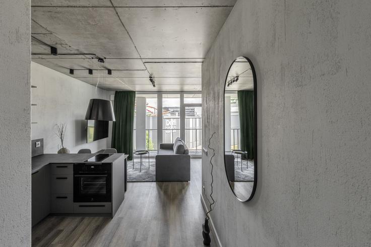 Vilnius VilniusのBuilding J. Ralio gatvė - reside-baltic - 1329349のアパートメントにある、モダンな家具を備えたエレガントなデザインのリビングルーム
