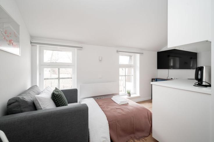 Vilnius VilniusのBuilding Sodų gatvė - reside-baltic - 1329368のアパートメントにある、モダンな家具を備えたエレガントなデザインのリビングルーム Vilnius VilniusのBuilding Sodų gatvė - reside-baltic - 1329368のアパートメントにある、モダンな家具を備えたエレガントなデザインのリビングルーム