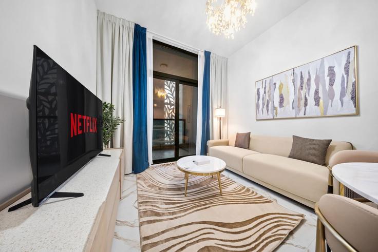 Elegantly designed living room with modern furnishings in an apartment at Building Sheikh Mohammed Bin Zayed Road - rove-haven - 1357364 in Dubai, Dubai Elegantly designed living room with modern furnishings in an apartment at Building Sheikh Mohammed Bin Zayed Road - rove-haven - 1357364 in Dubai, Dubai