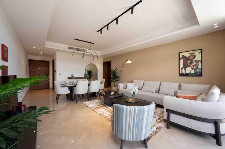Sala de estar elegantemente projetada com móveis modernos em um apartamento no Building 2CC4+7RJ - samanody - 1472558 em New Cairo 1, Cairo Sala de estar elegantemente projetada com móveis modernos em um apartamento no Building 2CC4+7RJ - samanody - 1472558 em New Cairo 1, Cairo