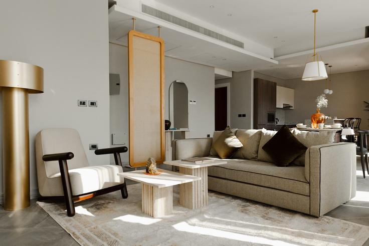New Cairo 1, Cairo에 위치한 Building 2CFG+335 - samanody - 1472578 유닛의 세련된 인테리어가 돋보이는 거실