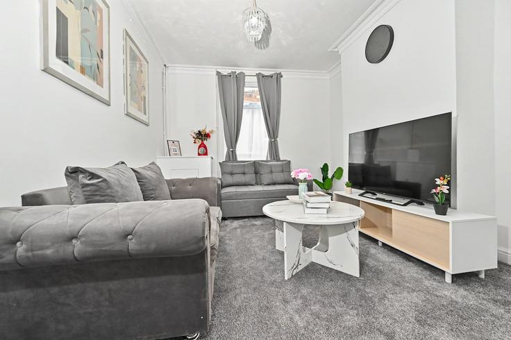 Crewe, Crewe에 위치한 Building Glover Street - sigma-stays-ltd - 1637726 유닛의 세련된 인테리어가 돋보이는 거실