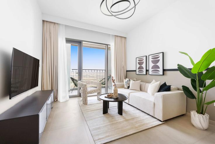 Sala de estar elegantemente projetada com móveis modernos em um apartamento no Building Tariaq Bedon Esm - silkhaus - 1024298 - DXB em Za'abeel, Dubai Sala de estar elegantemente projetada com móveis modernos em um apartamento no Building Tariaq Bedon Esm - silkhaus - 1024298 - DXB em Za'abeel, Dubai