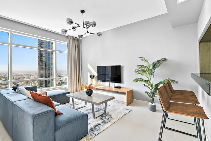 Salle de séjour élégante avec mobilier moderne dans un appartement à Building Sheikh Mohammed bin Rashid Boulevard - silkhaus - 1024280 - DXB à Downtown Dubai, Dubai Salle de séjour élégante avec mobilier moderne dans un appartement à Building Sheikh Mohammed bin Rashid Boulevard - silkhaus - 1024280 - DXB à Downtown Dubai, Dubai