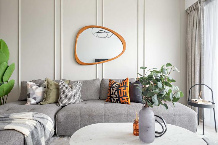 Sala de estar elegantemente projetada com móveis modernos em um apartamento no Building Al Tahani St - silkhaus - 1060071 - DXB em Downtown Dubai, Dubai Sala de estar elegantemente projetada com móveis modernos em um apartamento no Building Al Tahani St - silkhaus - 1060071 - DXB em Downtown Dubai, Dubai