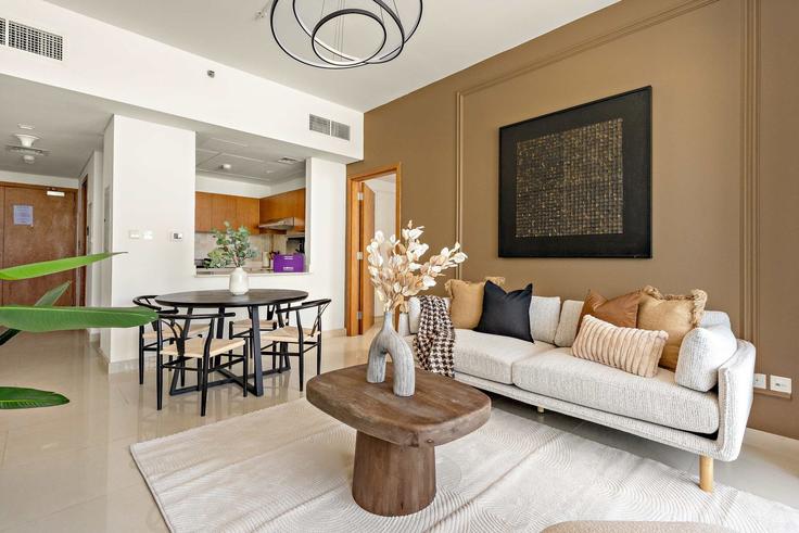 Salle de séjour élégante avec mobilier moderne dans un appartement à Building Ar Reem Street - silkhaus - 1323701 à Al Reem Island, Abu Dhabi Salle de séjour élégante avec mobilier moderne dans un appartement à Building Ar Reem Street - silkhaus - 1323701 à Al Reem Island, Abu Dhabi