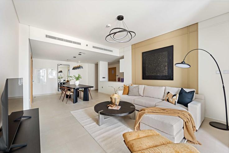 Elegante sala de estar con mobiliario moderno en un apartamento en Building Matar Bin Thani Al Rumaithi Street - silkhaus - 1332424 en Al Reem Island, Abu Dhabi Elegante sala de estar con mobiliario moderno en un apartamento en Building Matar Bin Thani Al Rumaithi Street - silkhaus - 1332424 en Al Reem Island, Abu Dhabi