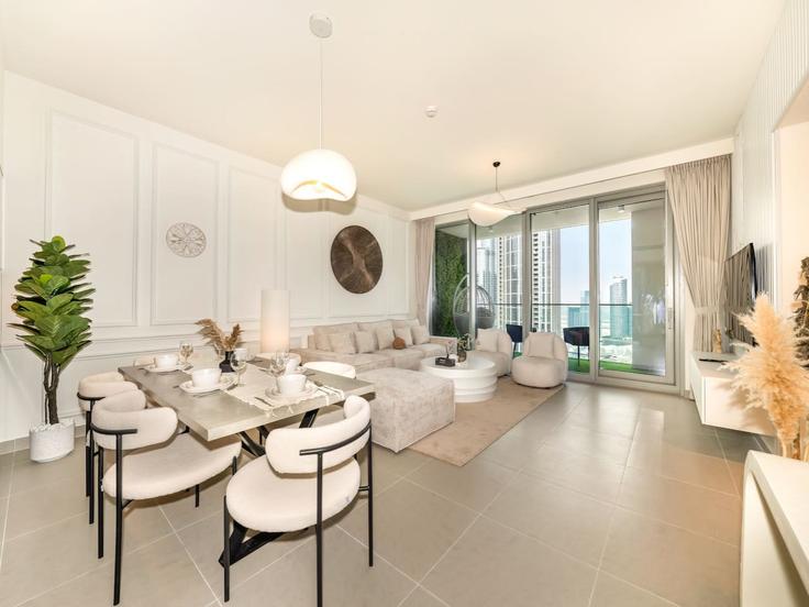 Downtown Dubai, Dubai에 위치한 Building Sheikh Mohammed bin Rashid Boulevard - skylineserenity - 1297642 - DXB 아파트의 세련된 인테리어가 돋보이는 거실