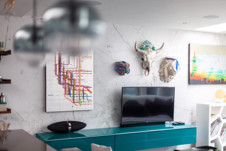 Salle de séjour élégante avec mobilier moderne dans un appartement à Building Braithwaite Street - smart-host-group-ted - 1513324 à London Borough of Hackney, London