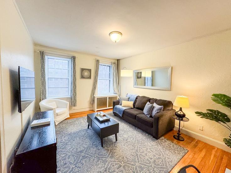 Salle de séjour élégante avec mobilier moderne dans un appartement à Building Massachusetts 30 - stars-of-boston - 1586663 à Boston, Boston Salle de séjour élégante avec mobilier moderne dans un appartement à Building Massachusetts 30 - stars-of-boston - 1586663 à Boston, Boston