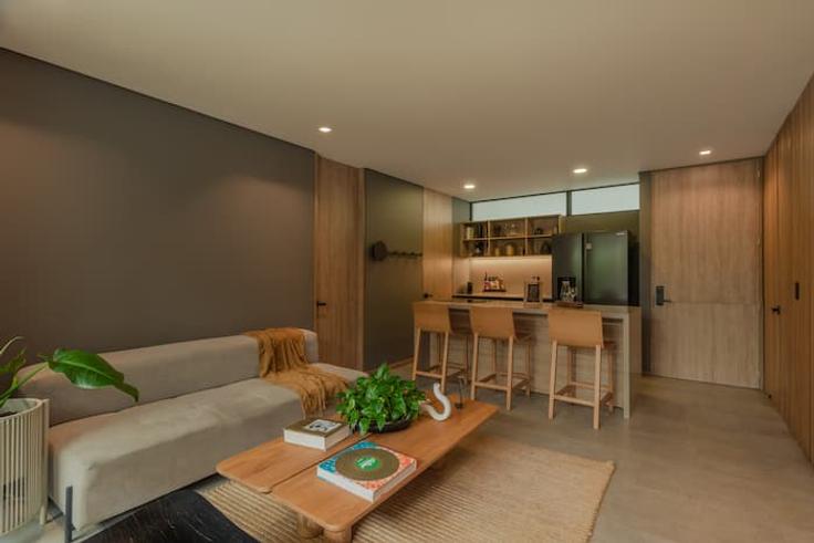 Elegant gestaltetes Wohnzimmer mit moderner Einrichtung in einer Wohnung im Building Carrera 35 - stay-group-1 - 1539398 in El Poblado, Medellín Elegant gestaltetes Wohnzimmer mit moderner Einrichtung in einer Wohnung im Building Carrera 35 - stay-group-1 - 1539398 in El Poblado, Medellín
