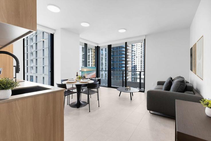 Miami, Miami에 위치한 Building Northeast 1st Avenue - stay-sol - 1502662 유닛의 세련된 인테리어가 돋보이는 거실