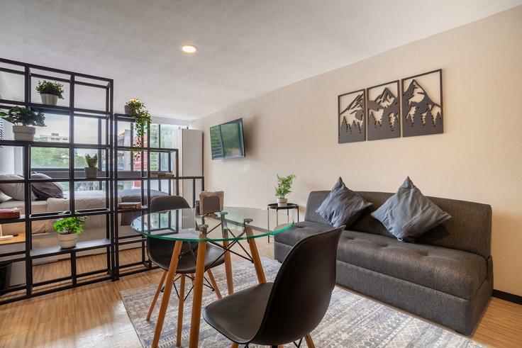 Mexico City, Mexico City에 위치한 Building Córdoba - stayd-properties - 1580167 유닛의 세련된 인테리어가 돋보이는 거실