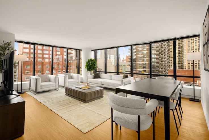 Salle de séjour élégante avec mobilier moderne dans un appartement à Building East 72nd Street - stayhausguesty - 1330814 à Manhattan, New York Salle de séjour élégante avec mobilier moderne dans un appartement à Building East 72nd Street - stayhausguesty - 1330814 à Manhattan, New York
