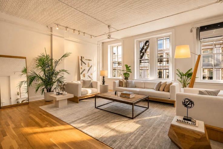 Salle de séjour élégante avec mobilier moderne dans un appartement à Building Broadway - stayhausguesty - 1035001 - NYC à Manhattan, New York Salle de séjour élégante avec mobilier moderne dans un appartement à Building Broadway - stayhausguesty - 1035001 - NYC à Manhattan, New York