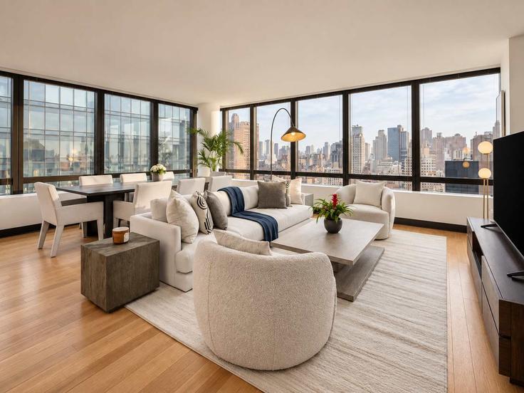 Building York Avenue - stayhausguesty - 1363925 adresindeki bir dairede modern mobilyalarla zarif bir şekilde tasarlanmış oturma odası Manhattan, New York Building York Avenue - stayhausguesty - 1363925 adresindeki bir dairede modern mobilyalarla zarif bir şekilde tasarlanmış oturma odası Manhattan, New York
