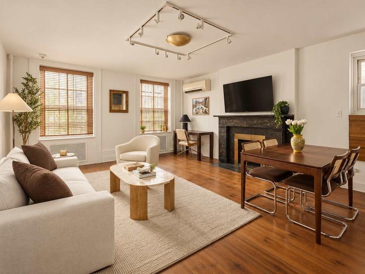 Elegantly designed living room with modern furnishings in an apartment at Building East 9th Street - stayhausguesty - 1503018 in Manhattan, New York