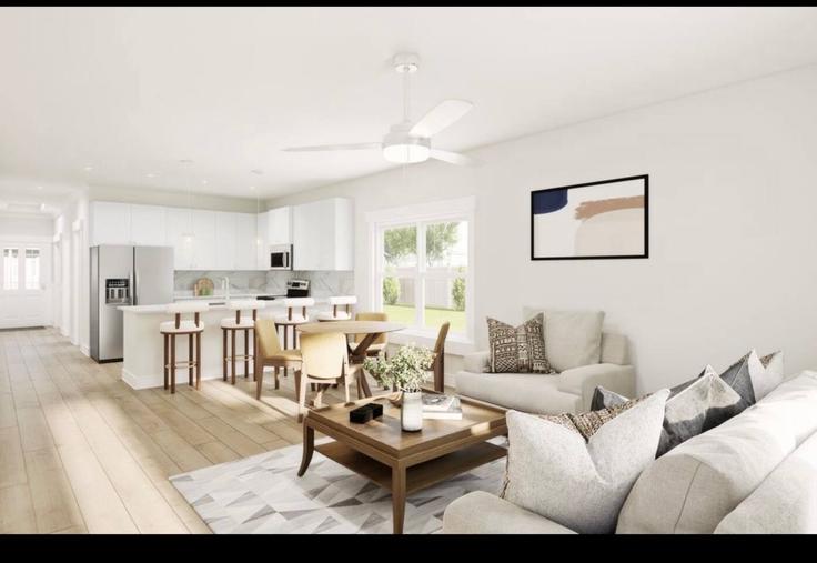 Elegant gestaltetes Wohnzimmer mit moderner Einrichtung in einer Wohnung im Building 7723 Helen Lane Northwest - stayhuntsville - 1695915 in Huntsville, Huntsville Elegant gestaltetes Wohnzimmer mit moderner Einrichtung in einer Wohnung im Building 7723 Helen Lane Northwest - stayhuntsville - 1695915 in Huntsville, Huntsville