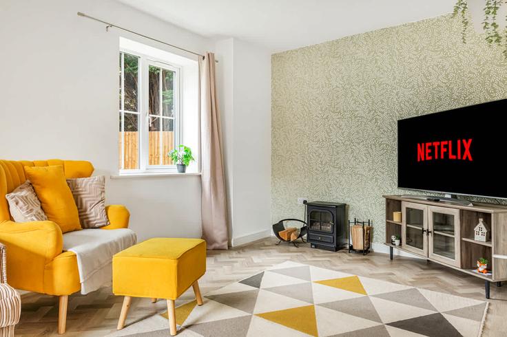 Elegante sala de estar con mobiliario moderno en un apartamento en Building Moor Road - stobartweightman - 1344658 en Gedling District, Nottingham