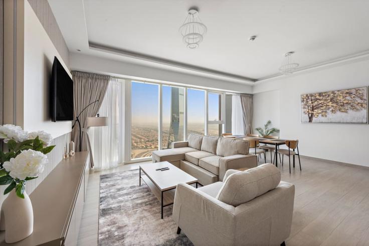 JLT, Dubai에 위치한 Building Cluster L - stonetree-vacation-homes - 1317235 - DXB 아파트의 세련된 인테리어가 돋보이는 거실 JLT, Dubai에 위치한 Building Cluster L - stonetree-vacation-homes - 1317235 - DXB 아파트의 세련된 인테리어가 돋보이는 거실