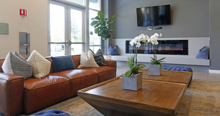 Building Vallco Parkway - suiteamerica - 1280456 - SFO adresindeki bir dairede modern mobilyalarla zarif bir şekilde tasarlanmış oturma odası Cupertino, Cupertino