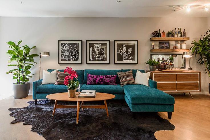 Sunnyvale, Sunnyvale에 위치한 Building East Weddell Drive - suiteamerica - 1280624 - SFO 아파트의 세련된 인테리어가 돋보이는 거실