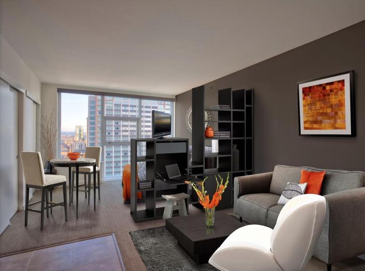 Bellevue BellevueのBuilding Northeast 10th Street - suiteamerica - 1280447 - SEAのアパートメントにある、モダンな家具を備えたエレガントなデザインのリビングルーム