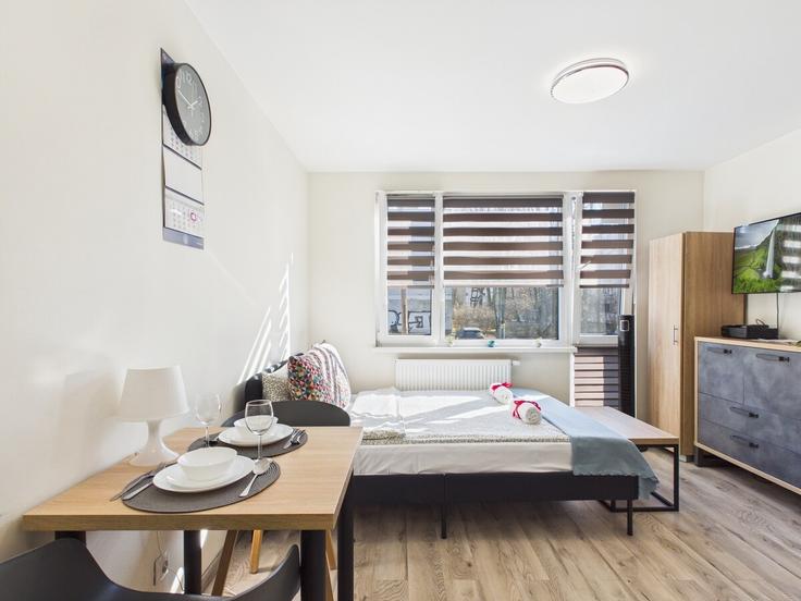 Elegant gestaltetes Wohnzimmer mit moderner Einrichtung in einer Wohnung im Building Stefana Batorego - superapart - 1298803 - POL in Warsaw, Warsaw