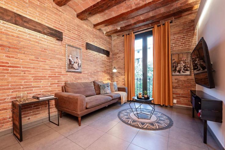 Building Carrer de Blasco de Garay - sweett - 1321160 adresindeki bir dairede modern mobilyalarla zarif bir şekilde tasarlanmış oturma odası Sants-Montjuïc, Barcelona Building Carrer de Blasco de Garay - sweett - 1321160 adresindeki bir dairede modern mobilyalarla zarif bir şekilde tasarlanmış oturma odası Sants-Montjuïc, Barcelona