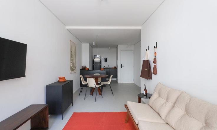 Vila Buarque, São Paulo에 위치한 Building Rua Bento Freitas - tabas - 389251 - SAO 유닛의 세련된 인테리어가 돋보이는 거실 Vila Buarque, São Paulo에 위치한 Building Rua Bento Freitas - tabas - 389251 - SAO 유닛의 세련된 인테리어가 돋보이는 거실