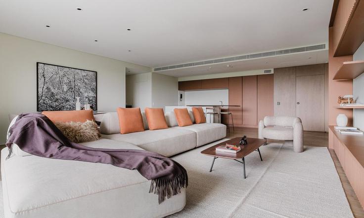 Vila Sao Francisco (Zona Sul), São Paulo에 위치한 Building Av. Aruanã - tabas - 1047410 - SAO 아파트의 세련된 인테리어가 돋보이는 거실 Vila Sao Francisco (Zona Sul), São Paulo에 위치한 Building Av. Aruanã - tabas - 1047410 - SAO 아파트의 세련된 인테리어가 돋보이는 거실