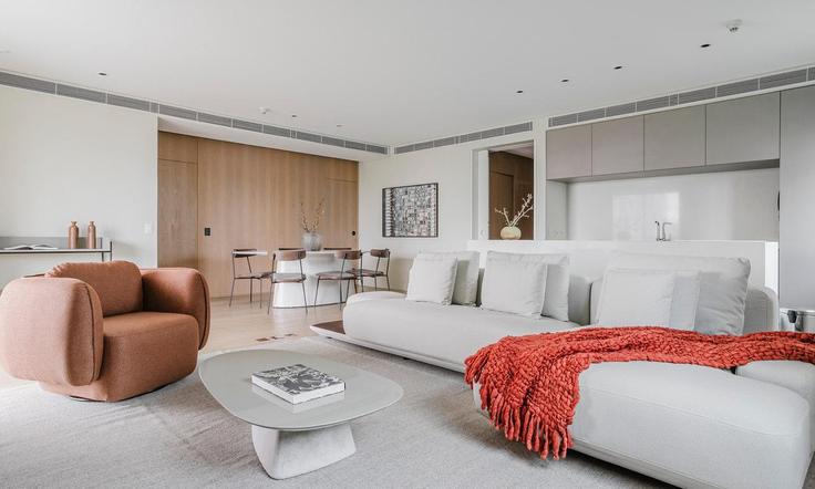 São Paulo Vila Sao Francisco (Zona Sul)のBuilding Av. Aruanã - tabas - 1047452 - SAOのアパートメントにある、モダンな家具を備えたエレガントなデザインのリビングルーム São Paulo Vila Sao Francisco (Zona Sul)のBuilding Av. Aruanã - tabas - 1047452 - SAOのアパートメントにある、モダンな家具を備えたエレガントなデザインのリビングルーム