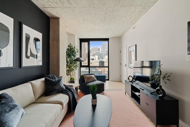 Building South LaSalle Street - the-dream-rentals - 1244951 - CHI adresindeki bir dairede modern mobilyalarla zarif bir şekilde tasarlanmış oturma odası Chicago, Chicago