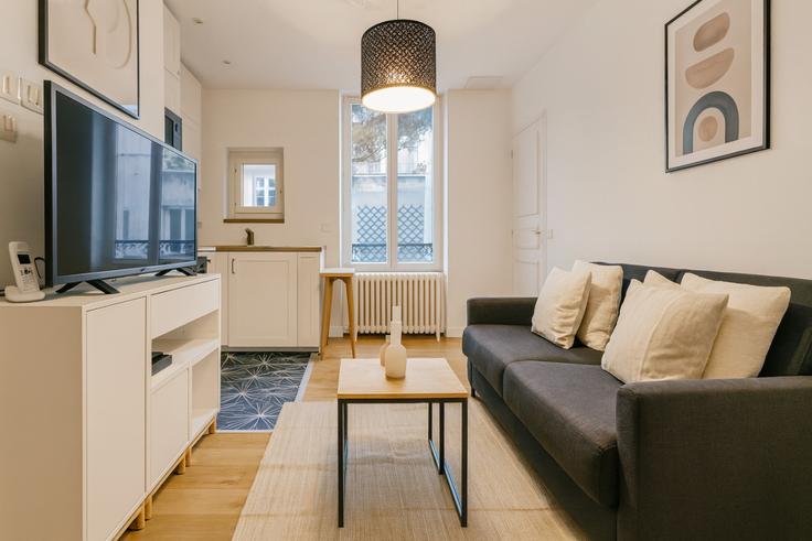 Paris 15th arrondissementのBuilding Villa de Grenelle - the-flex-paris - 1388326のアパートメントにある、モダンな家具を備えたエレガントなデザインのリビングルーム